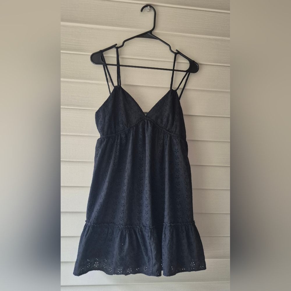 Wild Fable Women's Large Black Eyelet Mini Dress